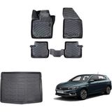 Rizline Fiat Egea 3D Paspas + 3D Bagaj Havuzu HB 2015-2020 Arası Siyah Set
