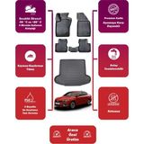 Rizline Fiat Egea Sedan 2016-2024 3D Siyah Kauçuk Araca Özel Havuzlu Paspas ve Bagaj Havuzu Seti