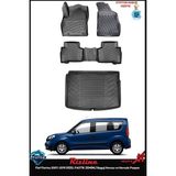 Rizline Fiat Fiorino 2007-2019 Dizel Pastik Zeminli Bagaj Havuzu ve Havuzlu Paspas - Siyah