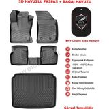 Rizline Fiat Fiorino Benzinli 2020 Sonrası (Halı Zeminli) 3D Araca Özel Paspas ve Bagaj Havuzu Set Bmy