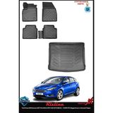 Rizline Ford Focus 2018 Sonrası Sağ Yolcuda Klips Var Hatchback - Tamir Kitli Bagaj Havuzu ve Havuzlu Paspas - Siyah