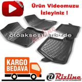 Rizline Ford Focus 4 Sedan 2015 2018 Siyah 3D Havuzlu Paspas