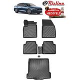Rizline Ford Focus Sedan 2024-2025-2026 Havuzlu Paspas ve Ince Stepneli Bagaj Havuzu Seti - Siyah