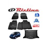 Rizline Honda Jazz 3D Paspas + 3D Bagaj Havuzu 2009-2015 Arası Siyah Set