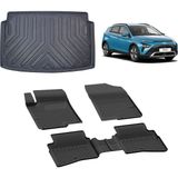 Rizline Hyundai Bayon 2021+ 4.5 D Sahler Siyah Paspas ve 3D Bagaj Havuzu