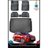 Rizline Kia Rio 2023 Hatchback Yeni Logolu Bagaj Havuzu ve Havuzlu Paspas ve Ton Koku - Siyah
