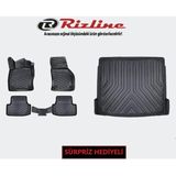 Rizline Renault Clio 2 1998-2005 Uyumlu 3D Havuzlu Paspas+3d Bagaj Havuzu - Siyah