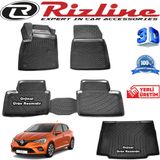 Rizline Renault Clio 5 HB 3D Paspas + 3D Bagaj Havuzu 2020 Sonrası Siyah Set