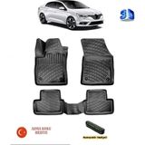 Rizline Renault Megane 4 Sedan 2016 Sonrası Uyumlu 3D Havuzlu Paspas Asma Koku ve Numaratör Hediyeli - Siyah