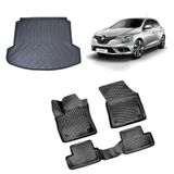 Rizline Renault Megane 4 Sedan 2016 Ve Sonrasi 3D Havuzlu Paspas Ve Bagaj Havuzu Siyah