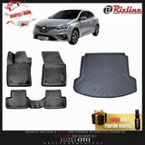 Rizline Renault Megane 4 Sedan 3D Havuzlu Paspas ve Bagaj Havuzu Çift Kulak(Cep) 2024 Model Uyumlu - Siyah