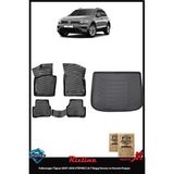 Rizline Volkswagen Tiguan 2007-2016 Stepneli Alt Bagaj Havuzu ve Havuzlu Paspas - Siyah