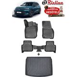 Rizline Volkswagen Tiguan 2024-2025-2026 Model Arası Havuzlu Paspas ve Alt Kademe Bagaj Havuzu Seti Siyah