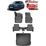 Rizline Volkswagen Tiguan 2024-2025-2026 Model Havuzlu Paspas ve Üst Kademe Bagaj Havuzu Seti Siyah