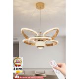 RİZZ İthal Kasa 3 Renk Kumandalı Led Avize Kral Tacı Toplu Gold Kasa Ledli Salon & Oturma odası Avizesi