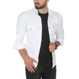 Rizz up Erkek Beyaz Büyük Beden Seçenekli Likralı Gabardin Spor Gömlek – Dar Kalıp Çıt Çıt Kapamalı 2500423