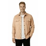 Rizz up Erkek Camel Kırışmayan Süet Kumaş ÇıtÇıtlı Cepli Slim Fit Mevsimlik Gömlek 2302329