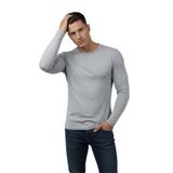 Rizz up Erkek Gri Uzun Kollu Dar Kalıp Ince Sıfır Yaka Sweatshirt 2300423