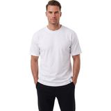 RizzUP Erkek %95 Pamuk Regular Fit Rahat Kesim Duble Kollu Bisiklet Yaka Likralı Beyaz Tişört 2604361 - 2XL