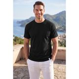 RizzUP Erkek %95 Pamuk Regular Fit Rahat Kesim Duble Kollu Bisiklet Yaka Likralı Siyah Tişört 2604361 - 2XL