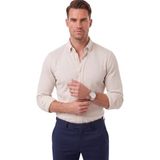 RizzUP Erkek %97 Pamuk Slim Fit Dar Kesim Petek Dokulu Likralı Örme Bej Gömlek 2600707