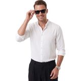 Rizzup Erkek Beyaz Hakim Yaka Gömlek Rahat Kesim Likralı Pamuklu Kırışmayan Ütü Gerektirmeyen 2602632 - 2XL