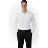 Rizzup Erkek Beyaz Polo Yaka Fitilli Triko Kazak – %100 Pamuk, Esnek Dokulu, Modern Kalıp 2605306 - 2XL