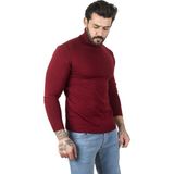 Rizzup Erkek Bordo Slim Fit Balıkçı Yaka Düz Kazak Boğazlı Yaka Triko 2002292 - XL