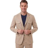 RizzUP Erkek Camel Safari Ceketli Slim Fit 2'li Takım Elbise – Pileli Duble Paça Pantolon 2600723 - 6 Drop - 52