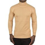 Rizzup Erkek Camel Zigzag Desenli Tam Balıkçı Yaka Dar Kesim Boğazlı Triko Kazak 2505497 - XL