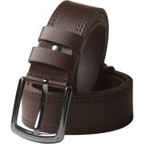 Rizzup Erkek Kahve %100 Hakiki Deri Kemer 4,5 cm Özel Yapım Deri Kot Kemeri 2402604 - 115 cm