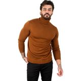 Rizzup Erkek Kahve Slim Fit Balıkçı Yaka Düz Kazak Boğazlı Yaka Triko 2002292