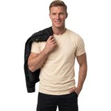 RizzUP Erkek Krem Slim Fit %90 Pamuk Likralı Yumuşak Dokulu Basic Tişört 1801131 - 2XL