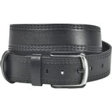 Rizzup Erkek Siyah %100 Hakiki Deri Kemer 4,5 cm Özel Yapım Deri Kot Kemeri 2402604 - 135 cm