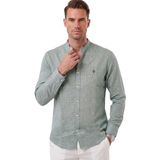 Rizzup Erkek Yeşil Hakim Yaka Rahat Kesim Keten Görünümlü %100 Pamuk Gömlek 2602612 - XL