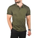 Rizzup Haki Büyük Beden Polo Yaka Tişört Nefes Alan Pamuklu Kumaş Battal Beden Erkek Tişört 2504349 - 3XL