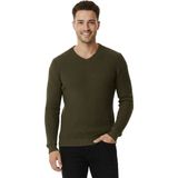 Rizzup Haki Likralı V Yaka Dar Kesim Erkek Kazak Slim Fit Esnek Pamuk Karışımlı 2300341 - S - M