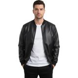 Rizzup Siyah Aslan Taş Işlemeli Dar Kesim Suni Deri Erkek Ceket / Mont – Kolej Yaka & Ribanalı 2600931 - XL