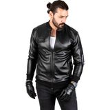 Rizzup Siyah Dar Kesim Erkek Suni Deri Ceket / Mont – Kolej Yaka & Ribanalı 1820094 - 2XL