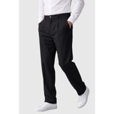 Rizzup Siyah Erkek Rahat Kalıp Tek Pileli Kumaş Pantolon Yanları Lastikli Esnek Smart Casual Pantolon 2600970 - 33 - 6 Drop