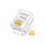 Rj 11 4Pin Jak 6P4c Telefon Kablosu Için Konnektör 100 Adet