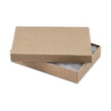RJ Displays 25 Parça Paket Kahverengi Kraft Kağıt Pamuk Dolgulu Kapaklı Mücevher Hediye Kutusu Kolye, Kemer Tokası, Kolye, Broş, Bileklik, Bileklik, Halhal - Boyut 13,25 cm X 9,5 cm X 2,5 cm (Kraft)