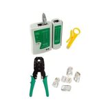 RJ11 Rj9 Jack Telefon Data Kablosu Sıkma Çakma Pensesi + Cat5 Cat6 Data Telefon Kablosu Test Cihaz