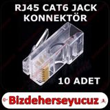 RJ45 CAT6 Altın Uçlu Jack Konnektör 10 Adet
