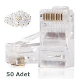 RJ45 CAT6 Altın Uçlu Jack Konnektör 50 Adet