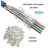 Rj45 Cat6 Yeni Nesil Jack Konnektör Kolay Kullanım Plastik 100Lü Paket