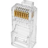 RJ45 Cat7 Pass Through Konnektör - Zırhlı Ethernet Kablo Ucu Fişi