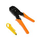 Rj45 Ethernet Rj11 Rj12 Rj45 Telefon Sıkma Çakma Pensesi Cat5 Cat6 Pense+ Kablo Soyucu - Turuncu