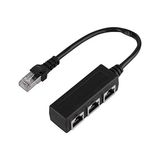 RJ45 Ethernet Splitter Adaptör 1 Erkek 3 Dişi Lan Çoklayıcı Internet Paylaştırıcı Cat5 Cat6 Ağ Çoğaltıcı Router Modem Pc Laptop Network Bağlantı Çevirici | ZR1225 - 1 GB - 00-Siyah - Beyaz - Option-1
