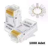 RJ45 Konnektör 1000 Adet Network Cat5 Cat6 Jak Jack Ethernet Uç